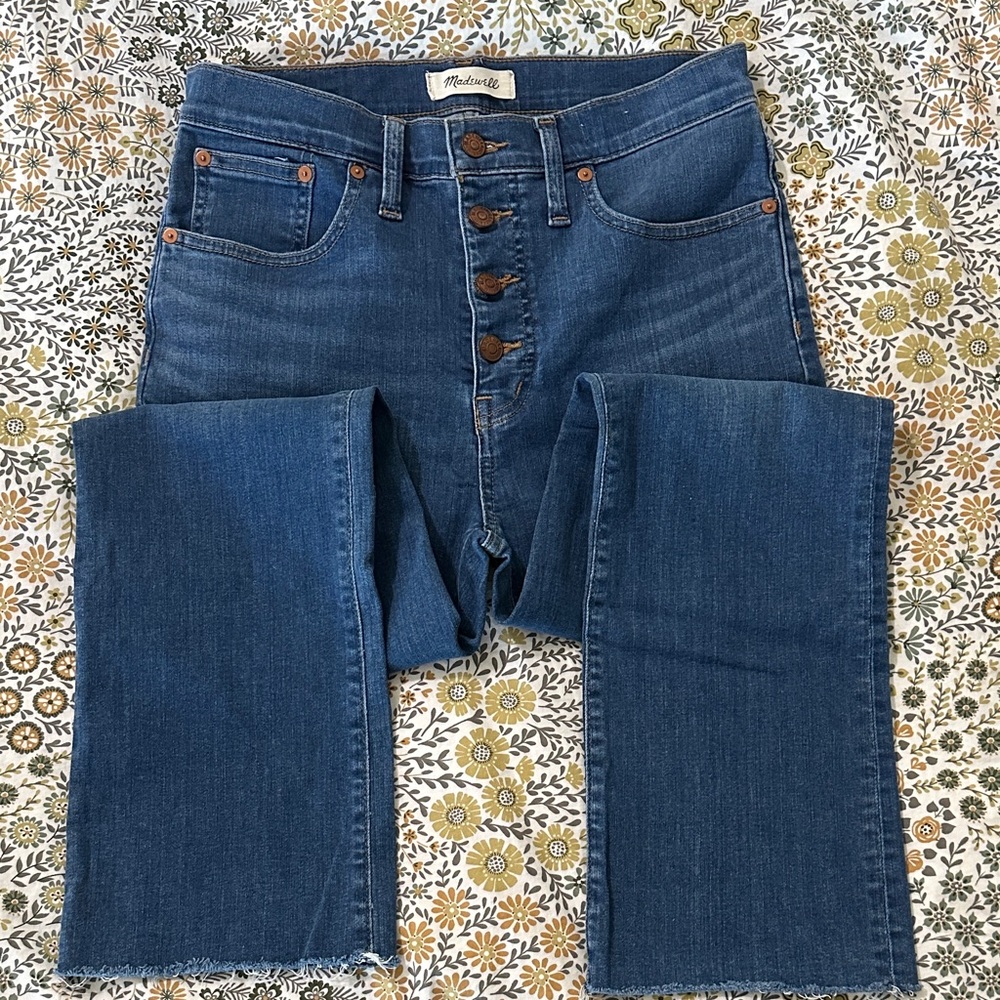 Madewell High-Rise Button-Fly Jeans in Deep Blue